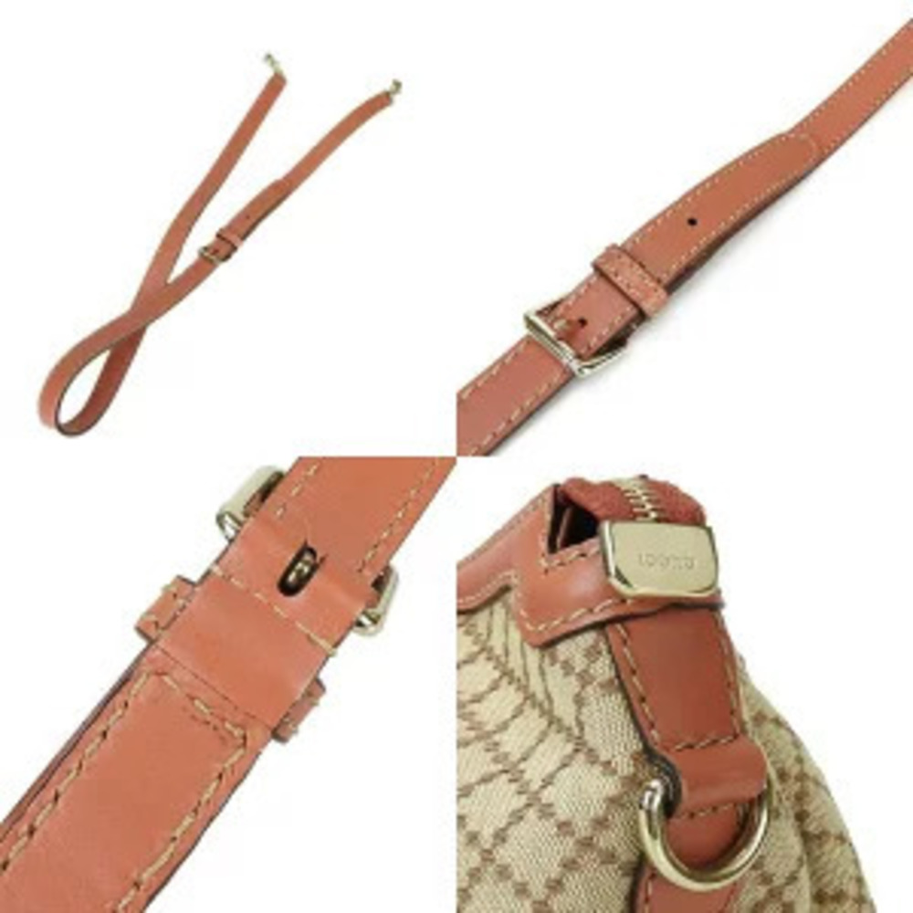 Gucci Tote Bag Shoulder Diamante Sukey Leather Beige Pink Canvas - Picture 7 of 10